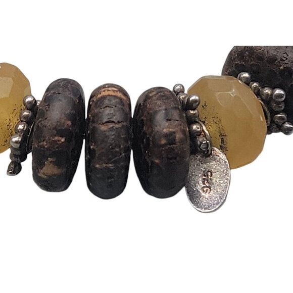 Silpada 925 Honey Jade Tigers Eye Set 18" Necklace Dangle Earrings 6" Bracelet - Picture 10 of 16